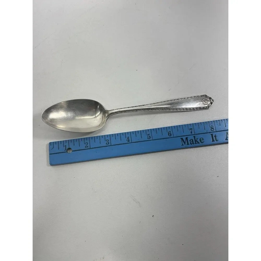 Vintage Wm A Rogers Luxor Plate Silverplate 8.5” Serving Spoon Art Deco
